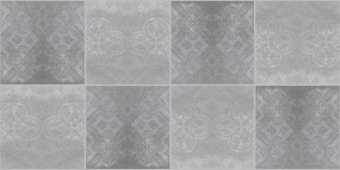 Gri, parlak, pürüzsüz grunge eskimiş antika geometrik kare mozaik mozaik beton döşeme dokusu arka plan