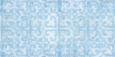 Eski beyaz, mavi, paslı, eski püskü, zarif çiçek yaprakları, çiçek kaplama motifleri taş beton, duvar kâğıdı desenli arka plan afişi.