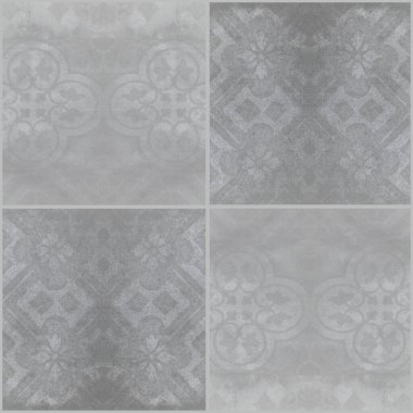 Gri, parlak, pürüzsüz grunge eskimiş antika geometrik kare mozaik mozaik beton döşeme dokusu arka plan