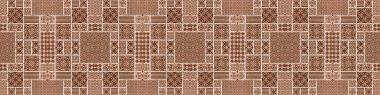 Kahverengi antika geometrik kare dikdörtgen mozaik mühür sanat motifi beton fayanslar desen desen arka plan panoraması