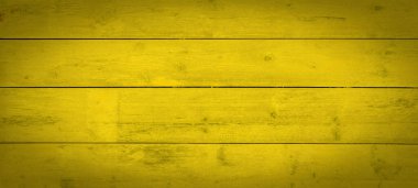 Soyut grunge eski sarı boyalı ahşap doku - ahşap arkaplan panorama afişi