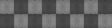 Grunge pürüzsüz gri antrasit eskimiş eskimiş geometrik kare mozaik mozaik beton döşemeler desen arka plan panorama