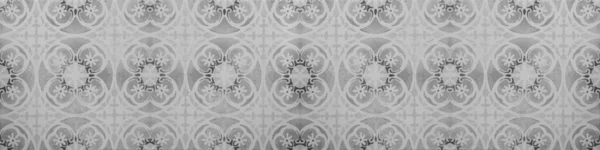 Серо Белый Винтажный Ретро Геометрический Квадрат Мозаика Цементная Плитка Цветком — стоковое фото