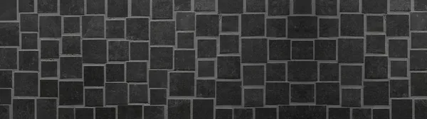 黒方解石暗コンクリート石立方晶テクスチャバックグラウンドバナーパノラマ — ストック写真