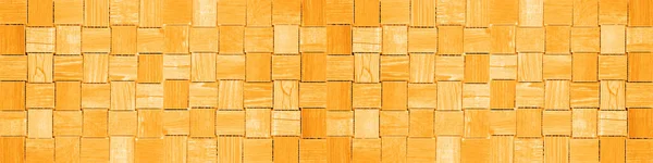 Желтый Цвет Квадратные Деревянные Кубики Плитки Стены Текстуры Фон Баннер — стоковое фото