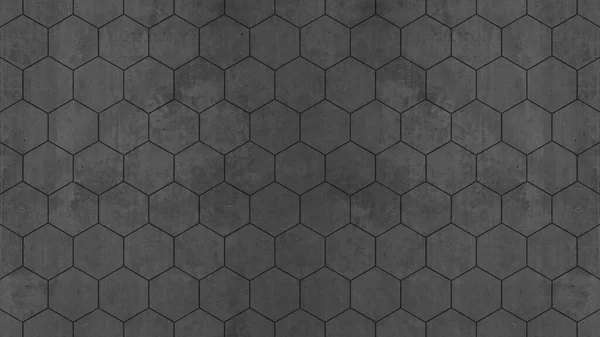 육각형의 기하학적 육각형 무늬의 텍스처 배경으로 만들어 어두운 회색의 콘크리트 — 스톡 사진