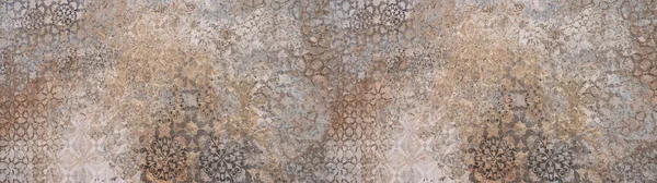 Velho Marrom Cinza Vintage Shabby Patchwork Motivo Telhas Pedra Cimento — Fotografia de Stock
