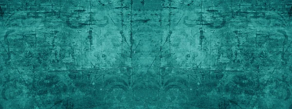 Abstract Rustiek Gekrast Groen Turquoise Steen Beton Papier Vintage Retro — Stockfoto