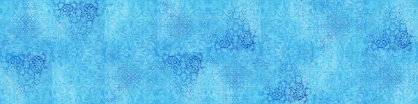 Antiguo Azul Vintage Patchwork Patchwork Azulejos Piedra Cemento Pared Textura — Foto de Stock