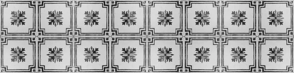 Bezešvé Staré Černé Bílé Vinobraní Ošuntělé Patchwork Mozaiky Dlaždice Kámen — Stock fotografie