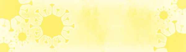 Coronavirus Vírus Cartoon Amarelo Isolado Banner Fundo Branco Abstrato Textura — Fotografia de Stock