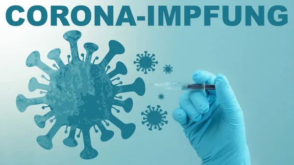 Coronavirus Corona Vaccinatie Stop Covid Arts Met Spuit Hand Injecteert — Stockfoto