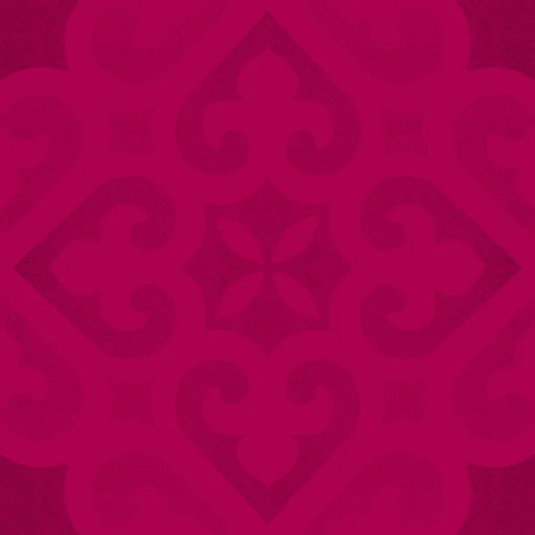 Abstrait Coloré Magenta Rose Vintage Rétro Géométrique Mosaïque Coeur Feuilles — Photo