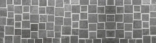 Grau Beton Zement Stein Quadratische Würfel Textur Hintergrund Banner Panorama — Stockfoto