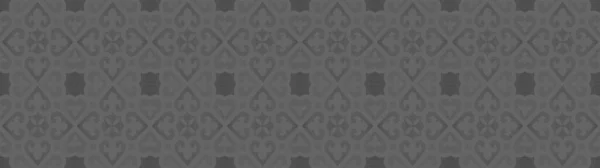 Антрацитовая Серая Серая Винтажная Ретро Геометрическая Мозаика Сердца Листья Цветочная — стоковое фото