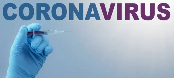 Coronavirus Corona Vaccination Stop Covid Доктор Шприцом Руках Вводить Вакцину — стокове фото