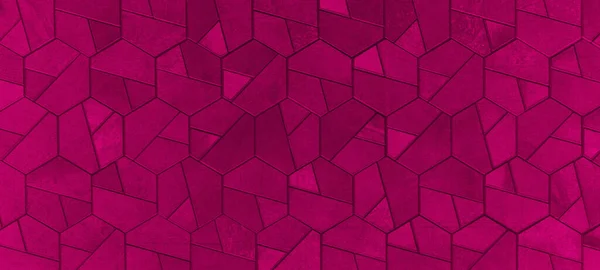 Abstrato Rosa Magenta Colorido Escuro Sem Costura Geométrica Hexágono Hexagonal — Fotografia de Stock