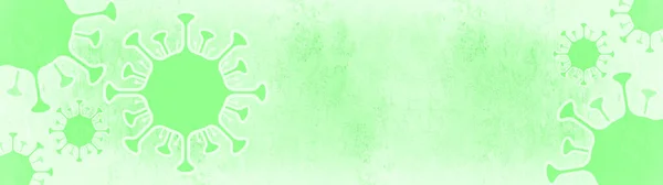Coronavirus Groene Cartoon Virus Geïsoleerd Groen Wit Abstracte Heldere Rustieke — Stockfoto