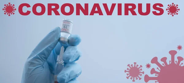 Coronavirus Covid Corona Vaccination Közelkép Orvostól Tűt Corona Vakcinát Tart — Stock Fotó