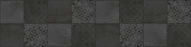 Siyah antrakit koyu grunge dikişsiz antika geometrik kare mozaik beton beton taş döşeme dokusu arka plan panorama