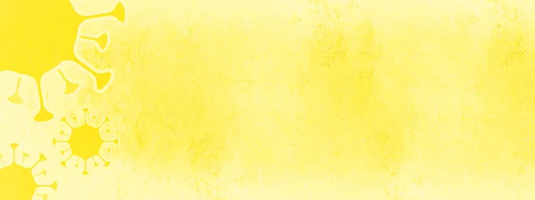 Coronavirus Gelber Cartoon Virus Isoliert Auf Gelbem Abstrakten Hellen Rustikalen — Stockfoto