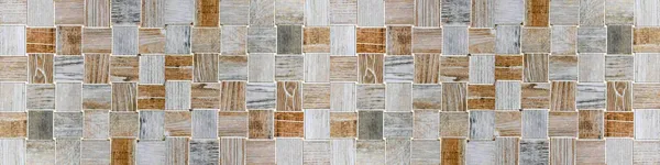 Коричневый Белый Серый Деревянные Кубики Текстура Фона Баннер Панорама — стоковое фото