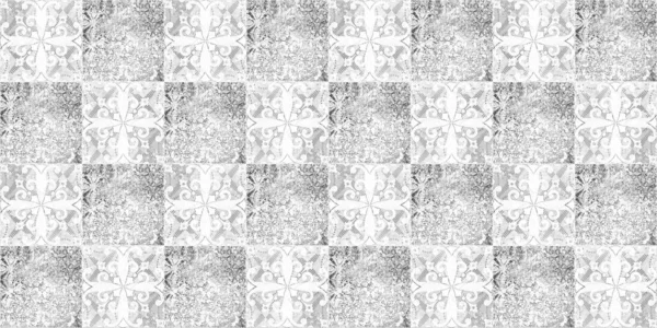 Cinza Cinza Branco Brilhante Vintage Desgastado Motivo Geométrico Cimento Azulejos — Fotografia de Stock