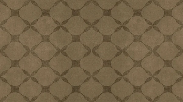 Brown Seamless Motif Tiles Wallpaper Texture Background Vintage Retro Concrete — Stock Photo, Image