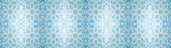 Синяя Белая Винтажная Ретро Геометрическая Квадратная Мозаика Мозаика Цементная Плитка — стоковое фото
