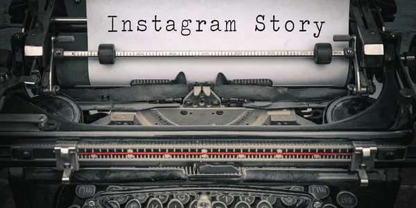 Instagram Storytelling Background Starý Retro Vintage Detail Psacího Stroje Slovy — Stock fotografie