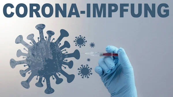 Coronavirus Corona Vaccinatie Stop Covid Arts Met Spuit Hand Injecteert — Stockfoto
