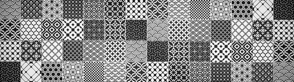 Szary Biały Antracyt Czarny Vintage Retro Geometryczny Kwadrat Mozaika Motyw — Zdjęcie stockowe