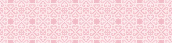 Pastell Rosa Vit Vintage Retro Geometriska Mosaik Hjärta Löv Blomma — Stockfoto