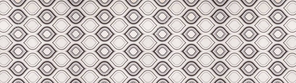 Seamless light grunge gray grey white cement stone concrete paper textile tile wallpaper texture wide background banner panorama, with hexagonal hexagon diamond / rhombus / lozenge shape pattern print
