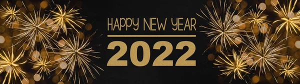 Felice Anno Nuovo 2022 Festivo Silenziatore Sfondo Panorama Cartolina Auguri — Foto Stock