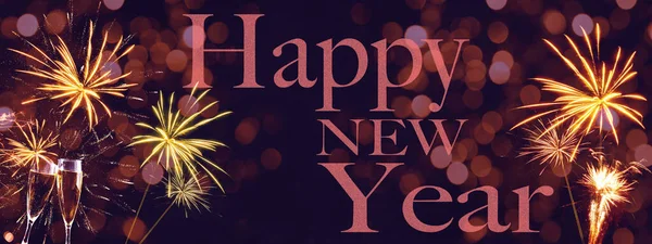 Happy New Year 2022 Новорічна Святкова Подія Party Fireworks Святковий — стокове фото