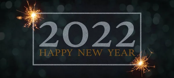 Feliz Año Nuevo 2022 Tipografía Celebración Decorativa Festiva Víspera Año — Foto de Stock