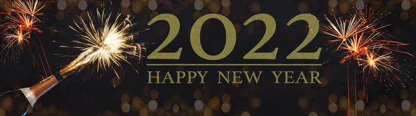 Happy Novo Ano 2022 Celebração Silvester Ano Novo Festa Fundo — Fotografia de Stock