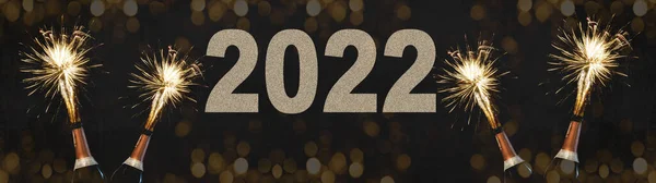 Feliz Año Nuevo 2022 Celebración Silvestre Nochevieja Fiesta Fondo Banner — Foto de Stock