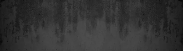 Zwarte Antraciet Steen Beton Textuur Achtergrond Panorama Banner Lang — Stockfoto