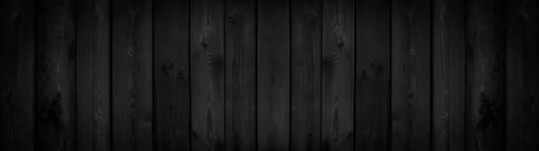 Old Black Grey Rustic Dark Wooden Texture Wood Background Panorama — Stock Photo, Image
