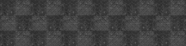 Grå Grå Vintage Retro Geometriska Fyrkantiga Mosaik Motiv Cementplattor Textur — Stockfoto