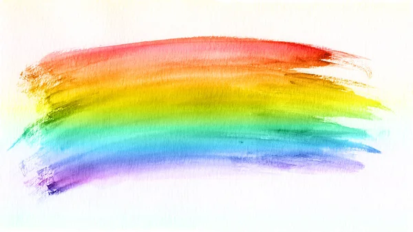 Abstract Kleurrijke Regenboog Kleuren Aquarel Penseelstreek Illustratie Achtergrond Banner Panorama — Stockfoto