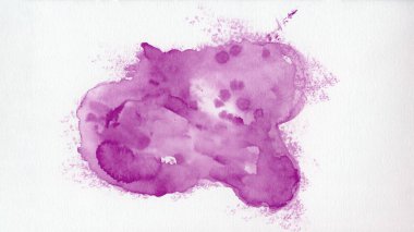 Pembe renkli soyut suluboya sıçrama fırça desenli resim kağıdı - yaratıcı Aquarelle resmi, beyaz arka planda izole, tasarım için tuval, el çizimi