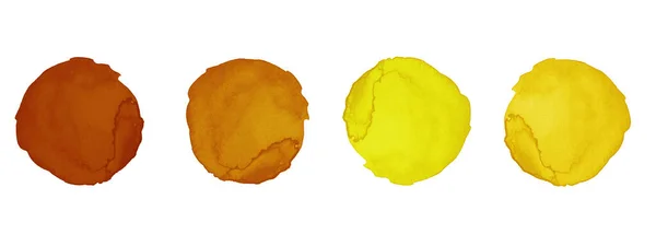 Set Von Bunten Verschiedenen Schattierungen Von Orange Gelben Farben Aquarell — Stockfoto