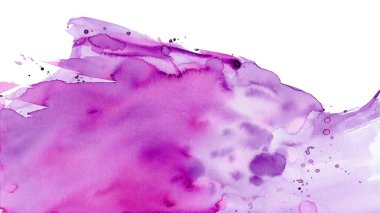 Renkli soyut suluboya sıçrama fırça desenli resim kağıdı - Yaratıcı Aquarelle resmi, beyaz arka planda izole, tasarım için tuval, el çizimi
