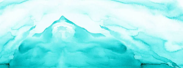 Aquamarine Turquoise Color Watercolor Textur Illustration Backbanner Panorama Art Paper — 스톡 사진