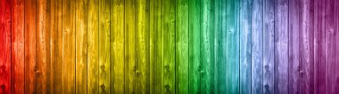 Eski kırsal ahşap masa döşemesi dokusu - ahşap arka plan panorama afişi uzun, gökkuşağı boya renkleri LGBT..