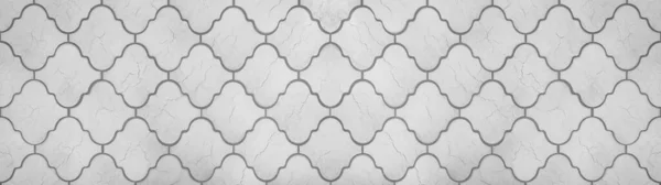 Białe Tradycyjne Płytki Motyw Tapeta Podłoga Ściana Tekstura Tło Baner — Zdjęcie stockowe