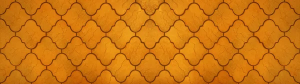 Желтый Оранжевый Традиционный Мотив Плитки Обои Напольных Стен Текстуры Фона — стоковое фото